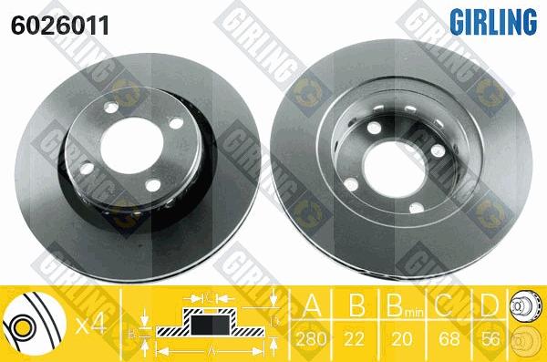 Girling 6026011 - Тормозной диск autodnr.net