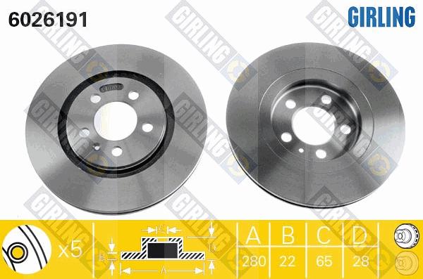 Girling 6026191 - Тормозной диск avtokuzovplus.com.ua