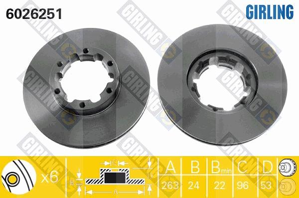 Girling 6026251 - Гальмівний диск autocars.com.ua