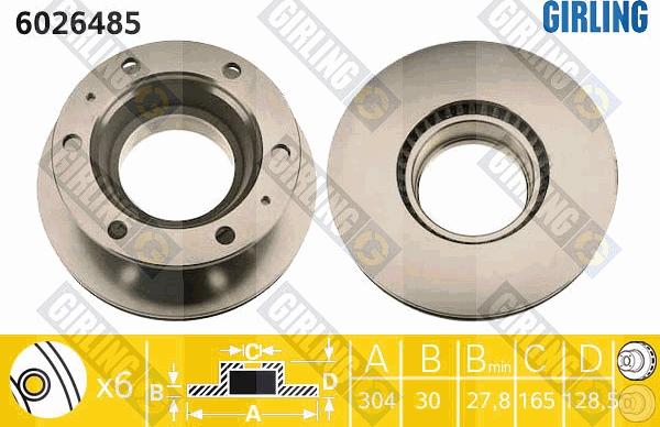 Girling 6026485 - Гальмівний диск autocars.com.ua