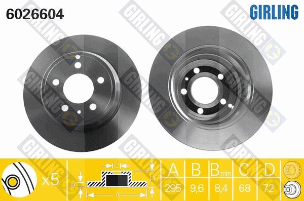 Girling 6026604 - Гальмівний диск autocars.com.ua