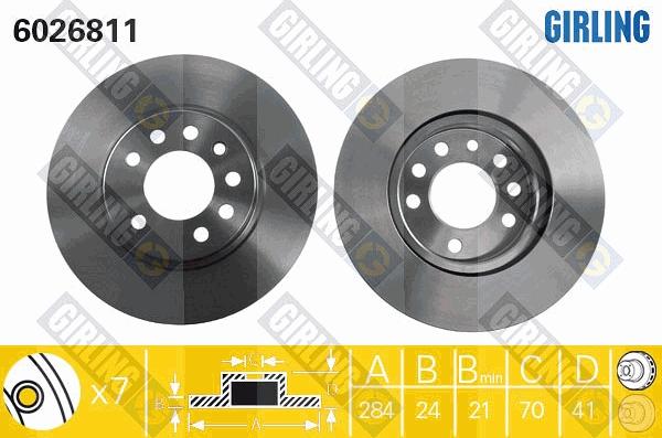 Girling 6026811 - Гальмівний диск autocars.com.ua