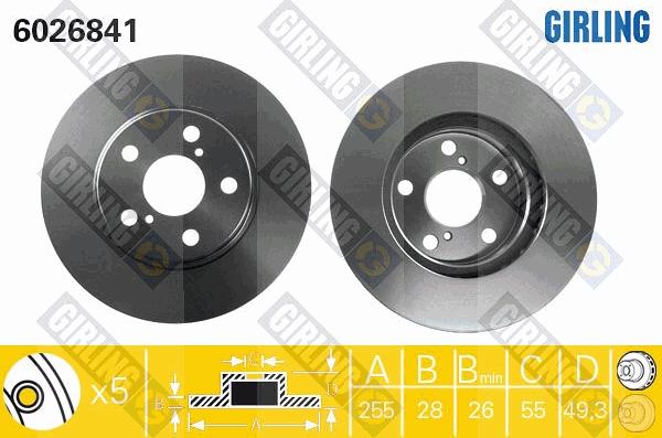 Girling 6026841 - Тормозной диск avtokuzovplus.com.ua