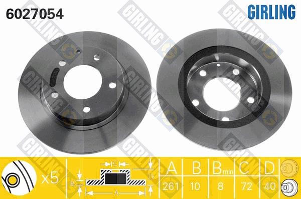 Girling 6027054 - Гальмівний диск autocars.com.ua