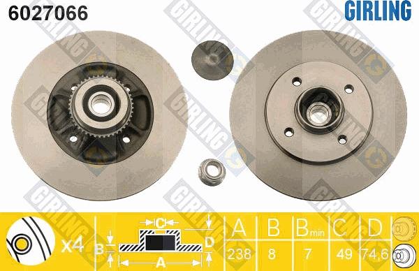 Girling 6027066 - Тормозной диск avtokuzovplus.com.ua