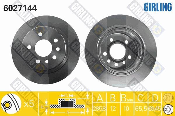 Girling 6027144 - Гальмівний диск autocars.com.ua