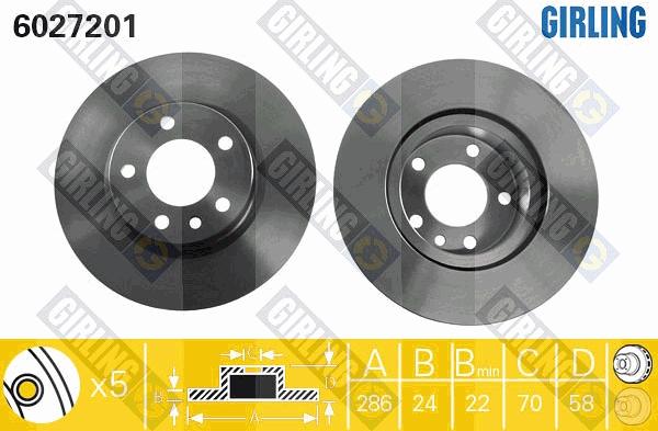 Girling 6027201 - Гальмівний диск autocars.com.ua