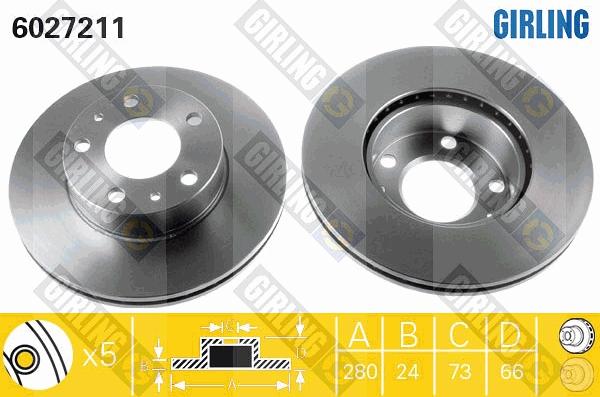 Girling 6027211 - Гальмівний диск autocars.com.ua