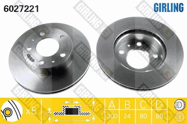 Girling 6027221 - Тормозной диск avtokuzovplus.com.ua