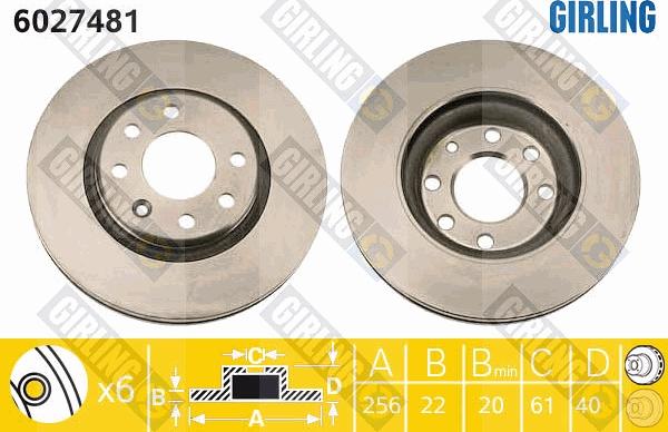 Girling 6027481 - Тормозной диск avtokuzovplus.com.ua