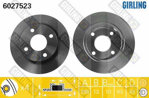 Girling 6027523 - Тормозной диск avtokuzovplus.com.ua