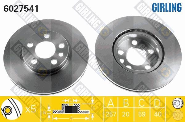 Girling 6027541 - Тормозной диск avtokuzovplus.com.ua