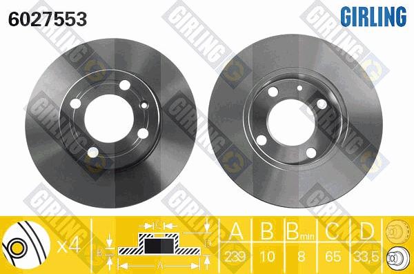 Girling 6027553 - Гальмівний диск autocars.com.ua