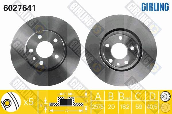 Girling 6027641 - Гальмівний диск autocars.com.ua