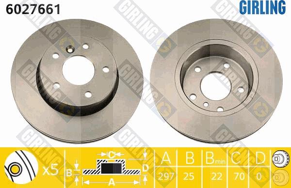 Girling 6027661 - Гальмівний диск autocars.com.ua