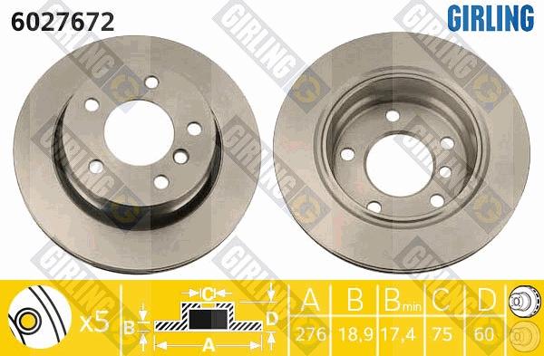 Girling 6027672 - Гальмівний диск autocars.com.ua