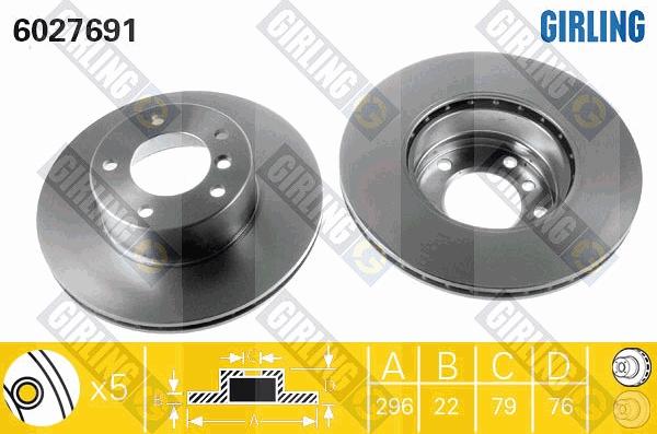 Girling 6027691 - Гальмівний диск autocars.com.ua