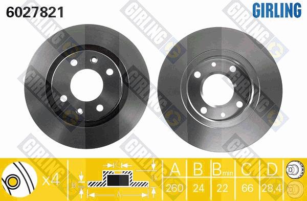 Girling 6027821 - Гальмівний диск autocars.com.ua