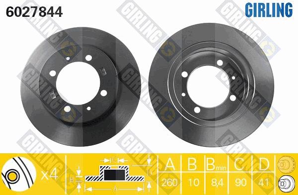 Girling 6027844 - Гальмівний диск autocars.com.ua