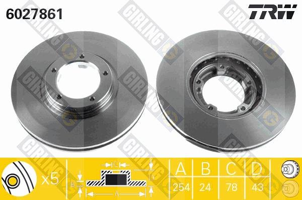 Girling 6027861 - Гальмівний диск autocars.com.ua