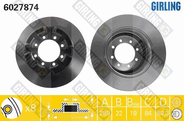 Girling 6027874 - Тормозной диск avtokuzovplus.com.ua