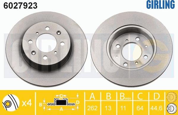 Girling 6027923 - Гальмівний диск autocars.com.ua