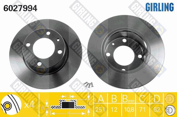 Girling 6027994 - Тормозной диск avtokuzovplus.com.ua