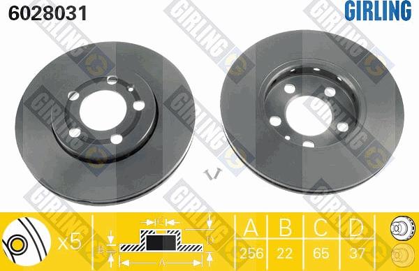 Girling 6028031 - Гальмівний диск autocars.com.ua