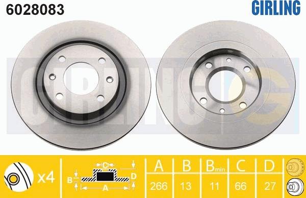 Girling 6028083 - Гальмівний диск autocars.com.ua