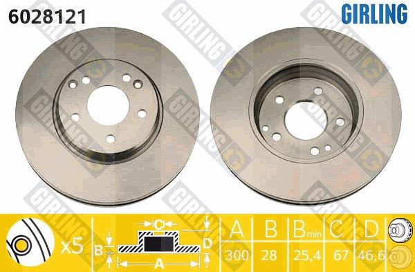 Girling 6028121 - Гальмівний диск autocars.com.ua