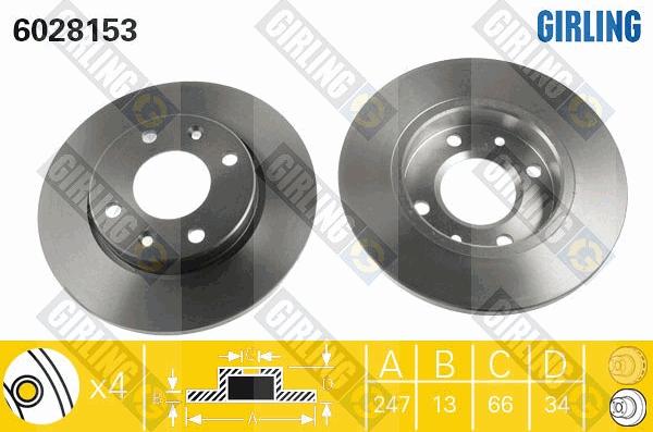 Girling 6028153 - Тормозной диск avtokuzovplus.com.ua