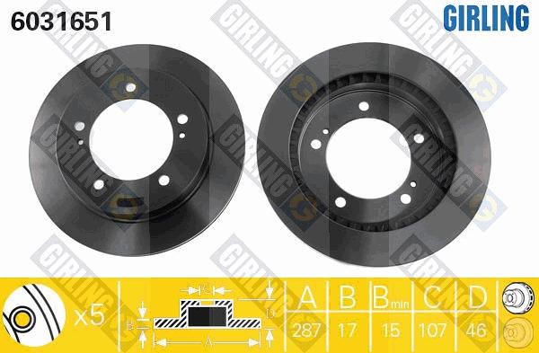 Girling 6031651 - Гальмівний диск autocars.com.ua