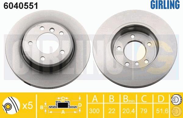 Girling 6040551 - Гальмівний диск autocars.com.ua