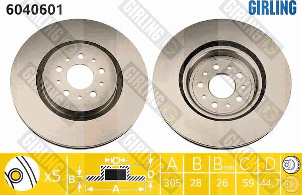 Girling 6040601 - Гальмівний диск autocars.com.ua