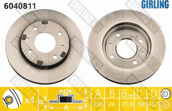 Girling 6040811 - Гальмівний диск autocars.com.ua