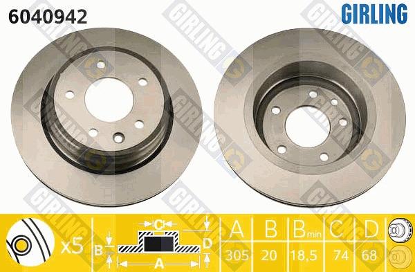 Girling 6040942 - Гальмівний диск autocars.com.ua