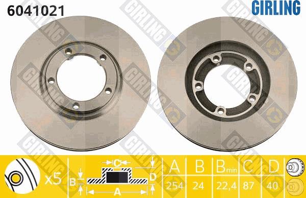 Girling 6041021 - Гальмівний диск autocars.com.ua