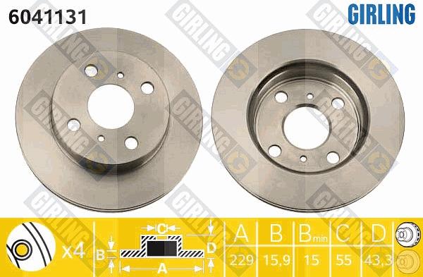 Girling 6041131 - Гальмівний диск autocars.com.ua