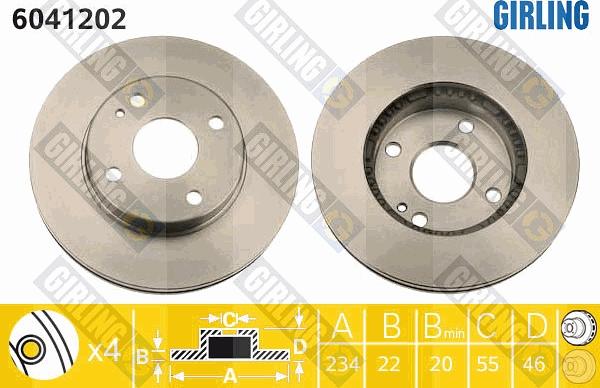 Girling 6041202 - Тормозной диск avtokuzovplus.com.ua