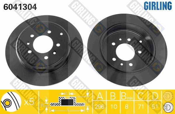 Girling 6041304 - Тормозной диск avtokuzovplus.com.ua