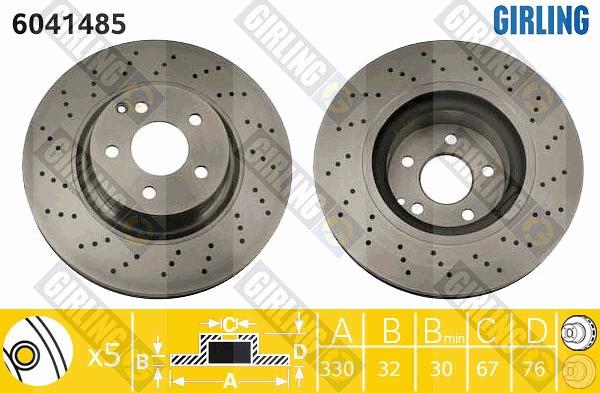 Girling 6041485 - Тормозной диск avtokuzovplus.com.ua