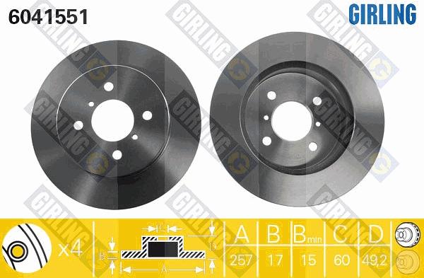 Girling 6041551 - Гальмівний диск autocars.com.ua