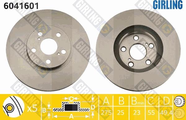 Girling 6041601 - Гальмівний диск autocars.com.ua