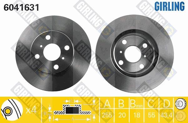 Girling 6041631 - Гальмівний диск autocars.com.ua