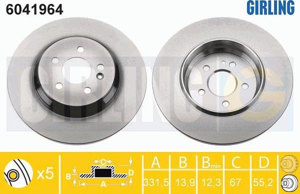 Girling 6041964 - Тормозной диск avtokuzovplus.com.ua