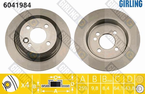 Girling 6041984 - Гальмівний диск autocars.com.ua