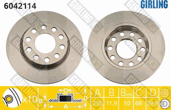 Girling 6042114 - Гальмівний диск autocars.com.ua