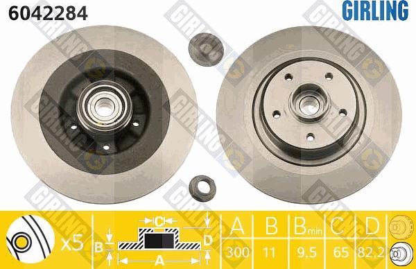 Girling 6042284 - Тормозной диск avtokuzovplus.com.ua