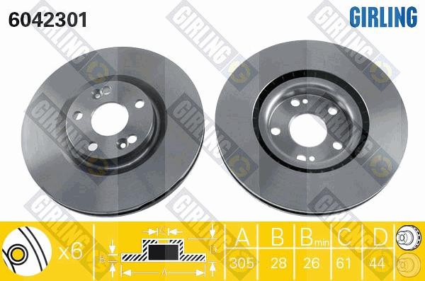 Girling 6042301 - Гальмівний диск autocars.com.ua