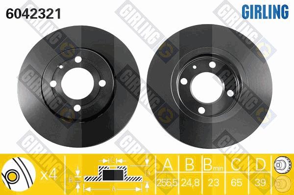 Girling 6042321 - Гальмівний диск autocars.com.ua